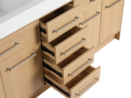 Freestanding Bathroom Vanity With Resin Sink, Soft-Closing Doors And Drawers