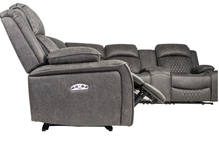 Power Motion Reclining Sectional Set With Console