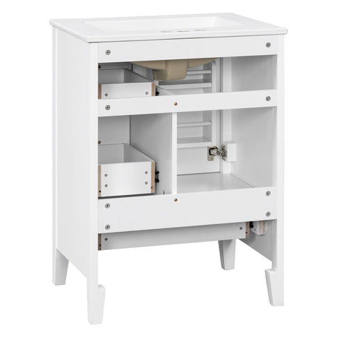 Modern Bathroom Vanity With Sink, Freestanding Cabinet With Drawers And Shelves