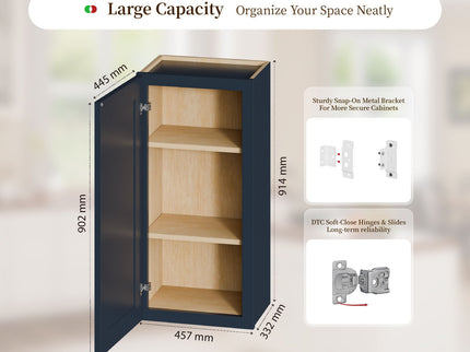 Shaker Wall Cabinet With 2 Adjustable Shelves