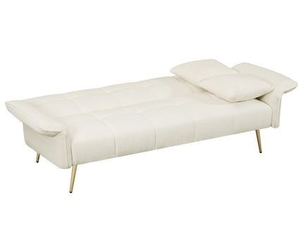 Convertible Double Futon Sofa Bed With Folding Armrests For Living Rooms