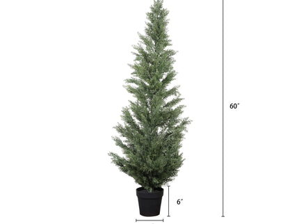 Realistic Artificial Cypress Tree, UV Resistant Indoor / Outdoor Topiary Plant For Decoration - Green Leaves