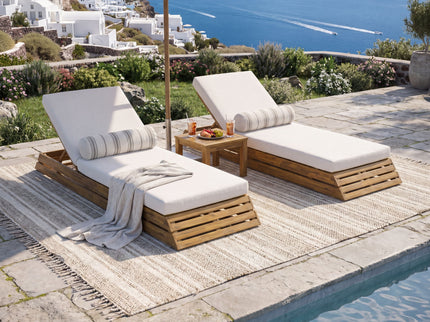 Chaise Lounge Set With 2 Fold Cushion