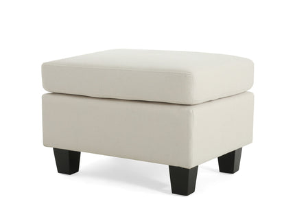 Springfield - Ottoman Contemporary Design Fabric Birch Wood Legs - Beige