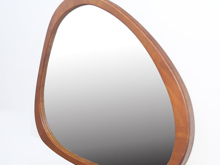 Asymmetrical Wall Mirror Wooden Framed Mirror Large Sized Dressing Mirror, For Living Room, Bedroom, Bathroom, Hallway Or Entry Way - Natural Wood