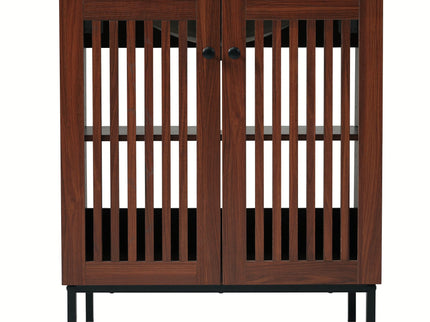 30" Vintage Bathroom Vanity With Ceramic Sink, Modern Bathroom Vanity Cabinet With 2 Soft Close Doors, Equpiied With 4 Sturdy Iron Legs - Antique Dark Brown