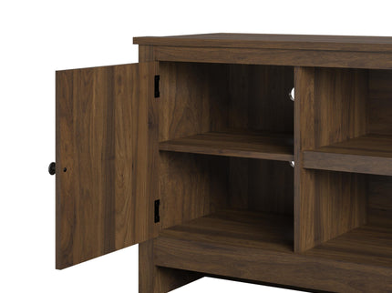 TV Stand For TVs Up To 65" With Open Shelves And Storage Cabinets - Walnut