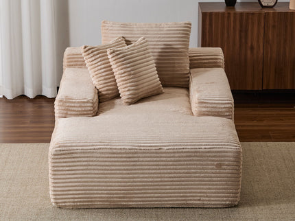 Oversized Chaise Lounge Chair Cozy Cloud Couch With 3 Throw Pillows And Wide Armrest