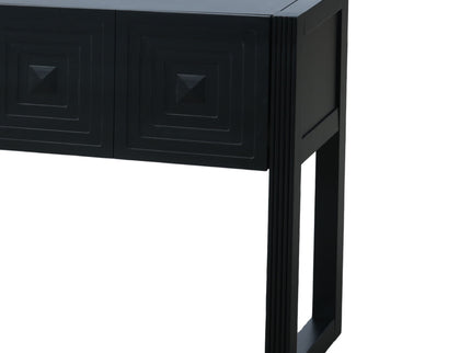 Geometric Carved Console Table With 3 Soft Close Drawers