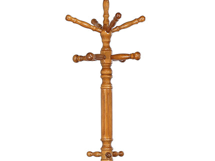 Cosman - 11 Hook Freestanding Coat Rack With Hanger - Brown