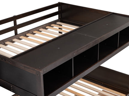 Bunk Bed With Shelfs, Storage Staircase And 2 Drawers