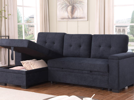 Lucca II - 84.5"W Reversible Sleeper Sectional Sofa with Storage Chaise