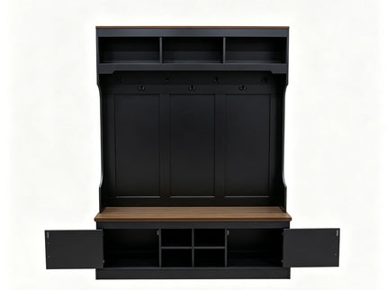 Farmhouse Hall Tree With Bench And Shoe Storage