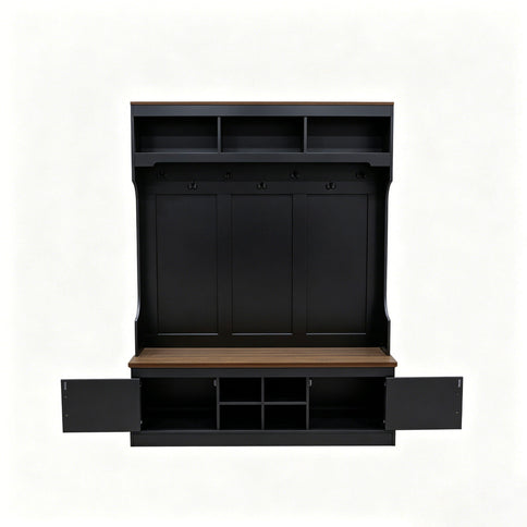 Farmhouse Hall Tree With Bench And Shoe Storage