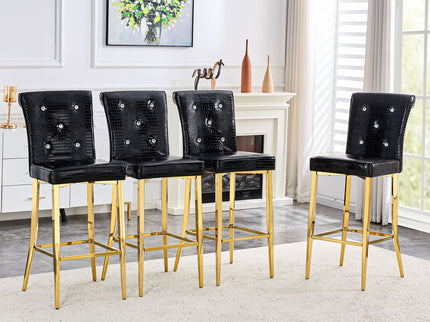 Bar Chairs With Crystal Clasp Design (Set of 2)