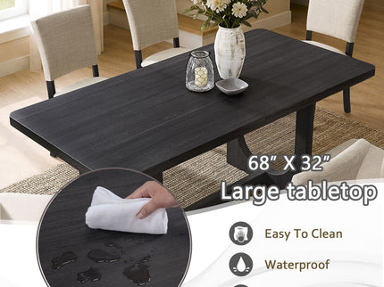 Dining Table Set, Rectangular Kitchen Table With Upholstered Chairs