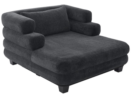 Oversized Chaise Lounge Sofa Bed With Deep Seat And Layered Armrests