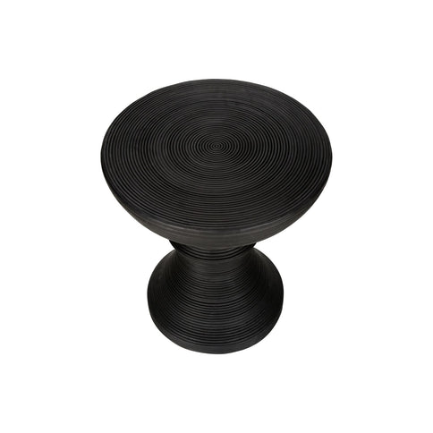 Round Accent Table, Indoor Outdoor - Black