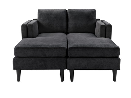 Chaise Lounge Sofa Bed With Dual Layer Armrests For Living Room