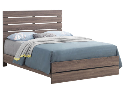 Geary - Panel Eastern King Bed With Slat - Oak