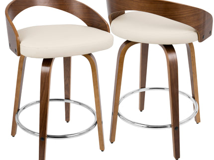 Grotto - Mid-Century Modern, Counter Stool With Swivel (Set of 2)