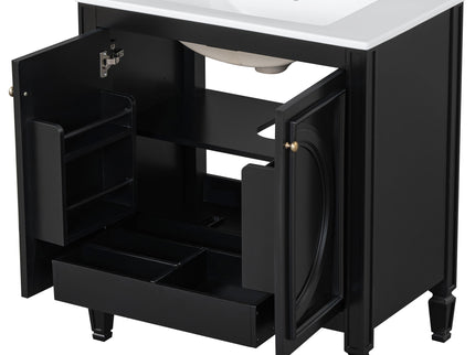 Double Sink Bathroom Vanity Set With Wall Mount Mirror Cabinet