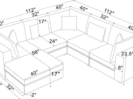 Upholstered Modular Sectional & Custom Configuration