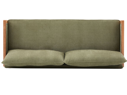 Modern 3 Seater Sofa With Wood Armrests
