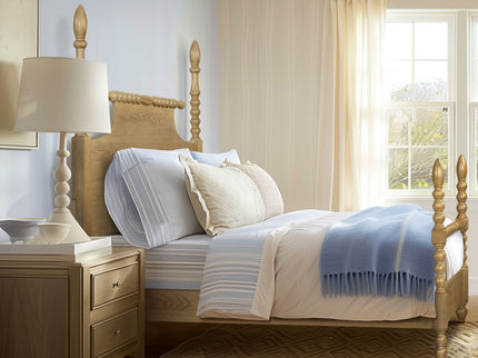 Queen Bed Turned Legs - Natural