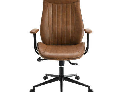 Hiram - Upholstered Adjustable Chair With High Back Support - Brown