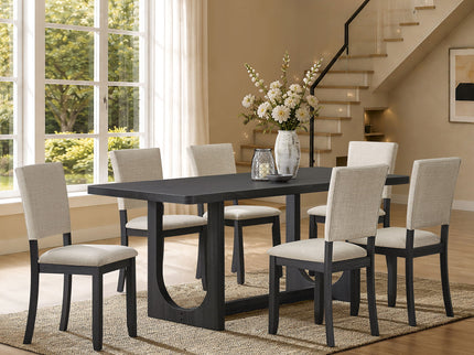 Dining Table Set, Rectangular Kitchen Table With Upholstered Chairs