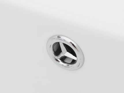 Wall Mounted Rectangular Bathroom Sink With 304 Stainless Steel Towel Bar & Overflow - White