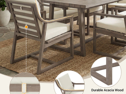 7 Piece Modern Outdoor Dining Set, Patio Furniture