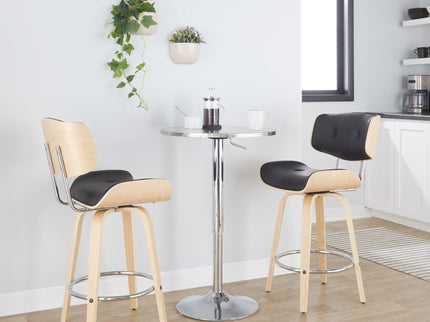 Bistro - Contemporary Adjustable Round Bar Table - Silver