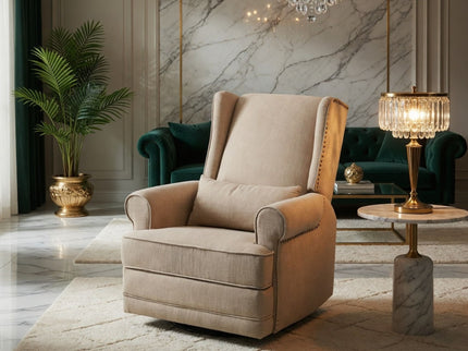 Extra Wide Swivel Recliner Glider Chair With Footrest