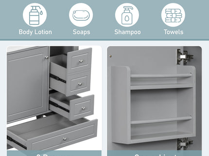 Freestanding Bathroom Vanity With Sink, Soft Close Door, 3 Drawers