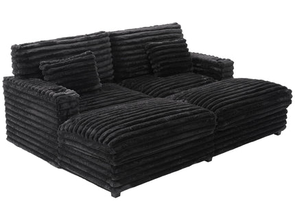 Oversized Double Chaise Lounge Sofa Bed With USB Ports And Cup Holders