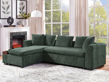 Modern L Shaped Sectional Sofa With Upholstery And Wooden Storage