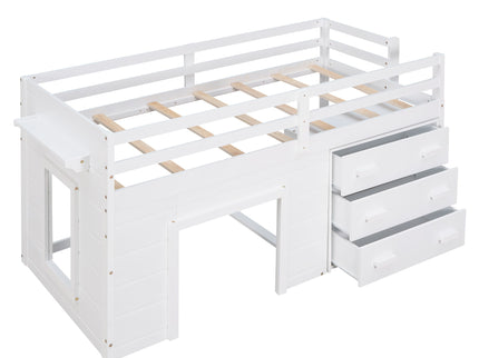 Loft Bed With Cabinet And Shelf