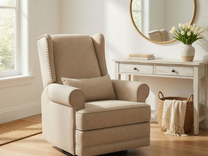 Extra Wide Swivel Recliner Glider Chair With Footrest