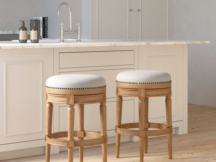 Rustic Elegance Backless Swivel Stool