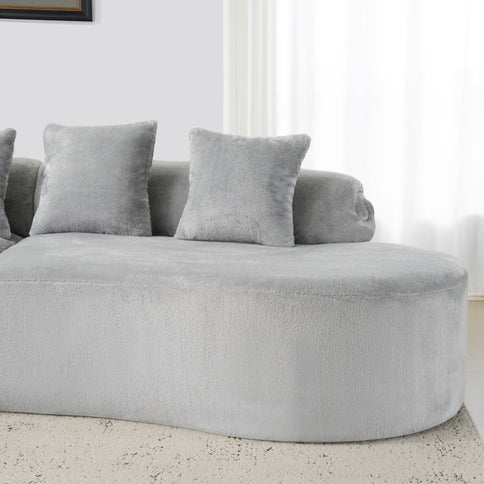 Modern Curved Sofa With Pillows