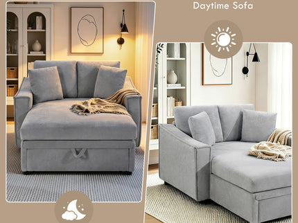 Modern Chaise Sofa With Hidden Storage For Living Room
