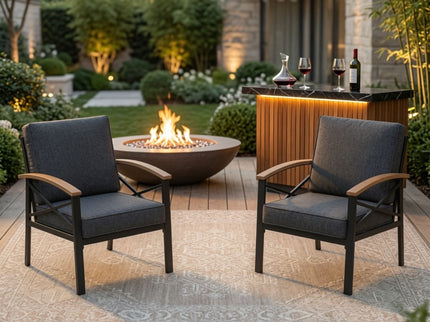 Outdoor Patio Armchair, All Weather (Set of 2)