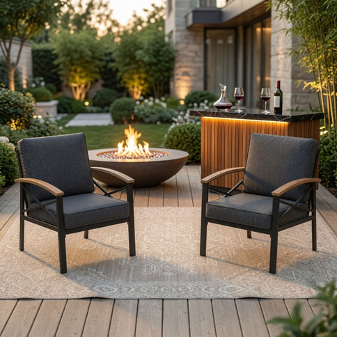 Outdoor Patio Armchair, All Weather (Set of 2)