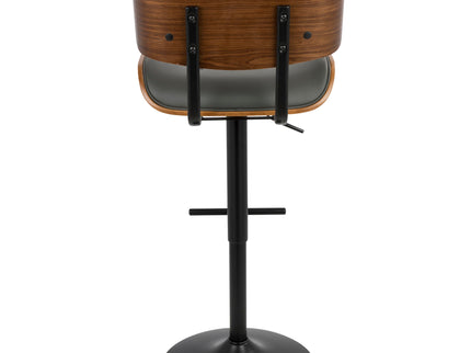 Lombardi - Mid Century Modern Adjustable Barstool With Swivel With Straight T Footrest (Set of 3)