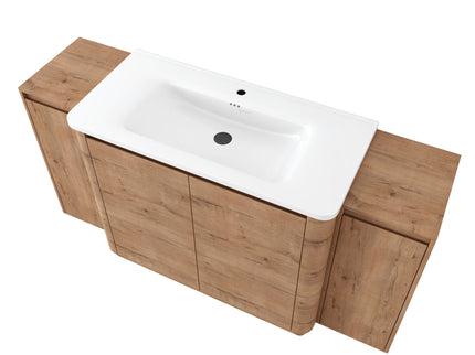 Freestanding Bathroom Vanity With Sink, 2 Small Storage Cabinets, Soft Close Doors