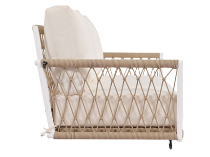 Outdoor Swing Sofa With Soft Cushions For Patio - Beige