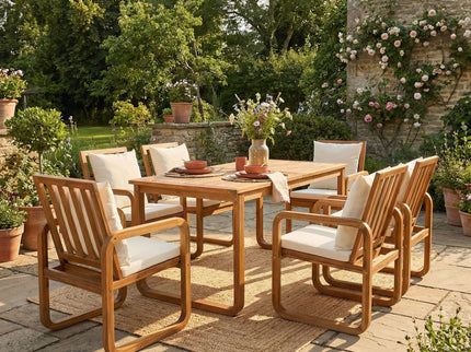 7 Piece Outdoor Patio Dining Set With Removable Cushions