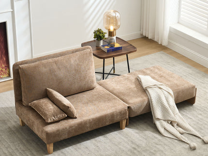 Mid Century Modern Foldable Sofa Bed, 3 In 1 Convertible Sleeper With 3 Pillows